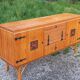 Bamboo and rattan enfilade attributed to Audoux and Minet.