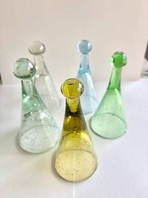 Biot glassware, 5 pomponette glasses