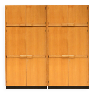 Large handmade mid century wardrobe in oak, 1960s