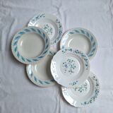 Assiettes creuses bleu vintage
