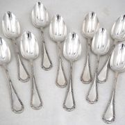10 cuillères à entremets, métal argenté, 17,5 cm, Ercuis Trianon