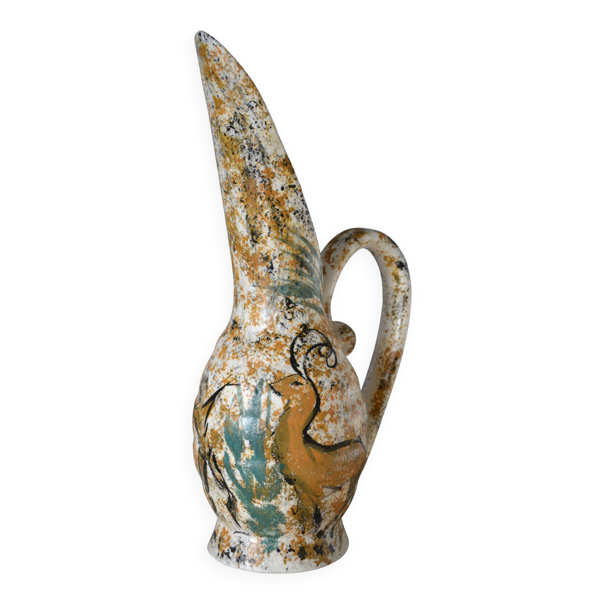 Large antique hand-turned antelope vase