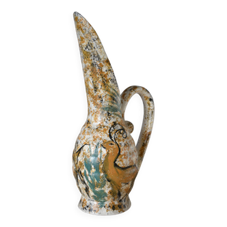Large antique hand-turned antelope vase