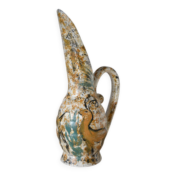 Large antique hand-turned antelope vase