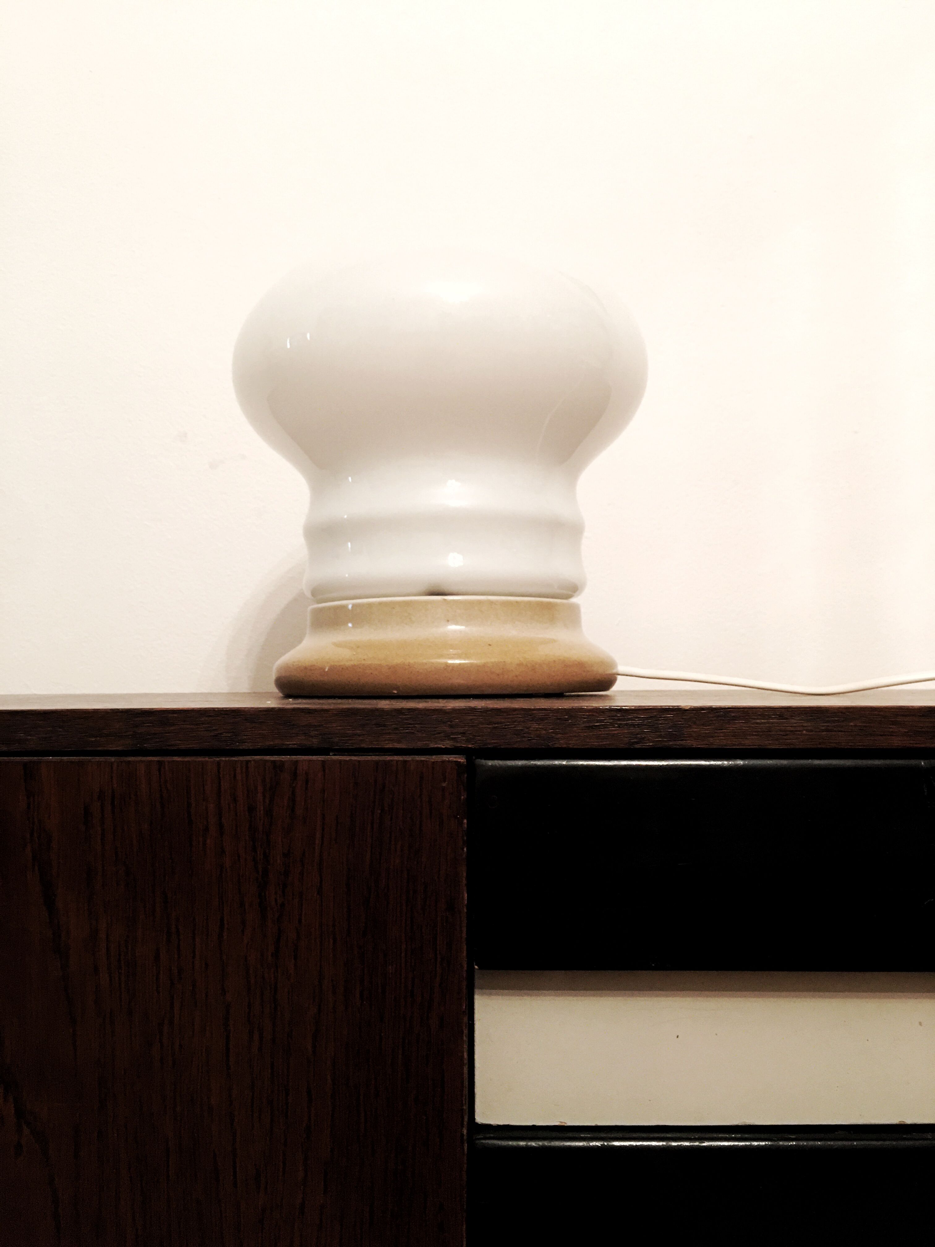 White Glass Table Lamp by Ivan Jakes, 1960s