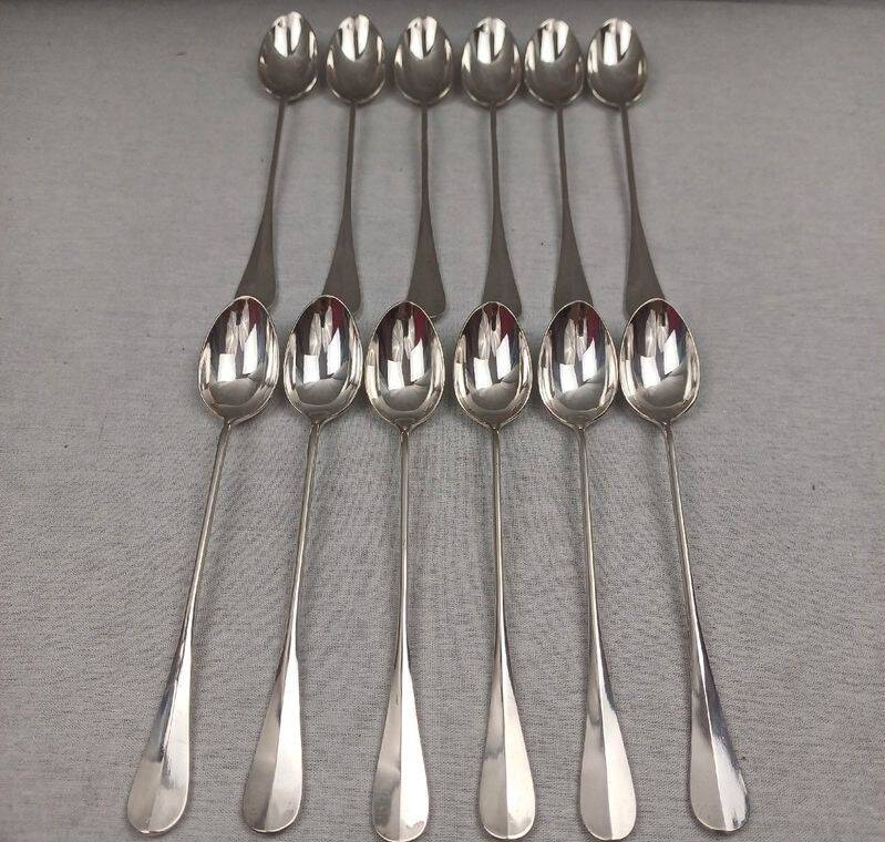 Christofle Fidelio 12 soda cocktail spoons jam 19 cm silver-plated metal
