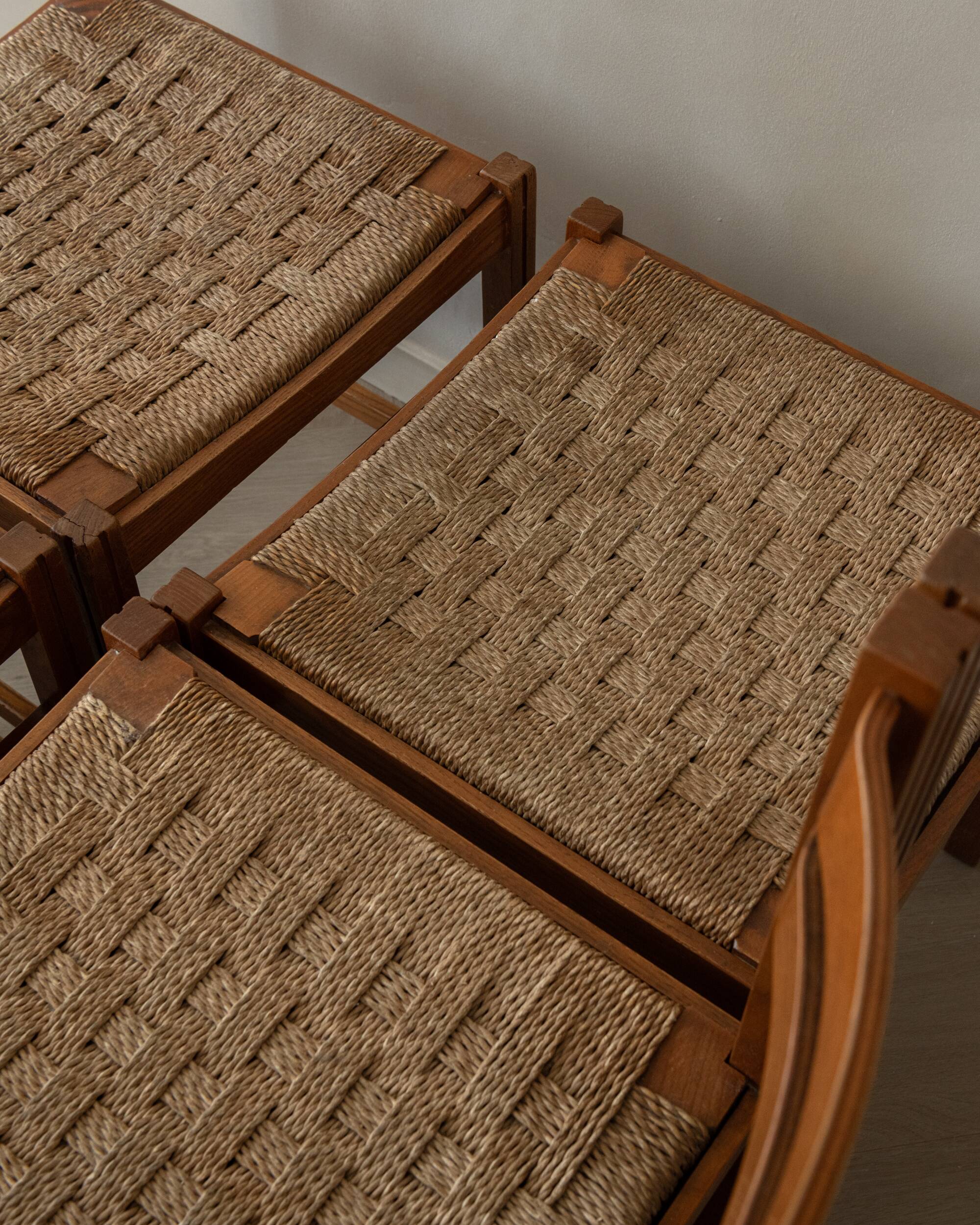 Chaises de salle à manger vintage italiennes rustiques modernes par Snaidero, années 1970, ensemble de 5