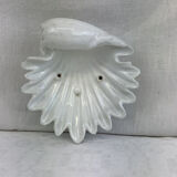 White glazed ceramic handmade soap holder