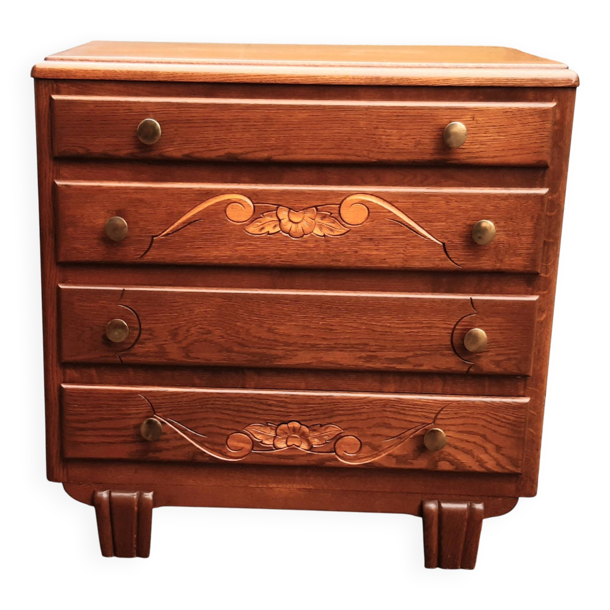 Art Deco chest of drawers in gilded oak