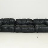 Camaleonda Sofa in Black Leather by Mario Bellini for C&B Italia 1960s