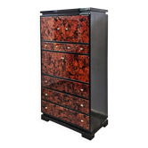 Mid Century Tall Boy or Secretary in tortoiseshell and lacquer by Ottini
