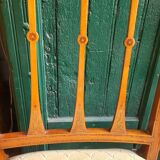 Series of 4 directory chairs in marquetry and cherry wood