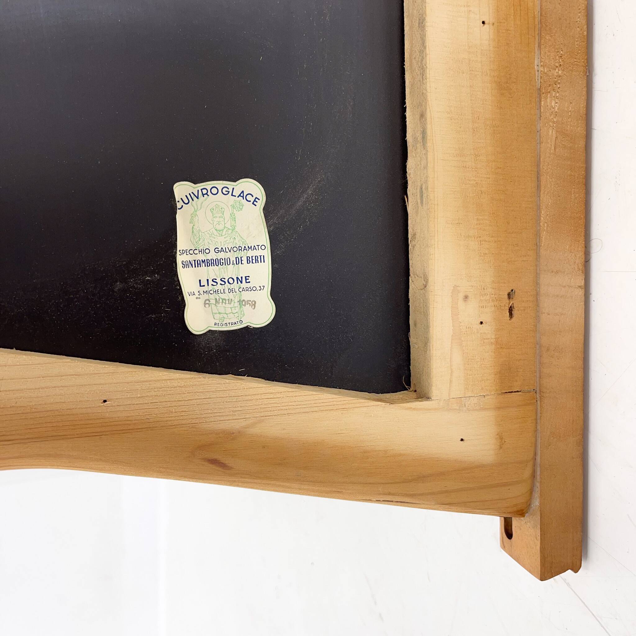 1960s Large Wall Mirror by Santambrogio & De Berti, Italy