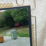 Vintage 1950s neoclassical style gold metal mirror