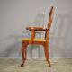 Antique Queen Anne armchair in mahogany and leather