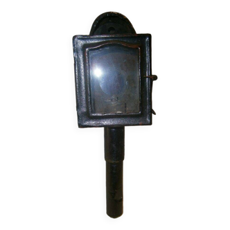Ancienne lanterne de Fiacre en métal avec 3 verres