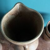 Cider or orangeade service Digoin, jug and stoneware glasses.