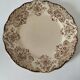 Antique earthenware plate – brown floral decoration – late 19th, early 20th century