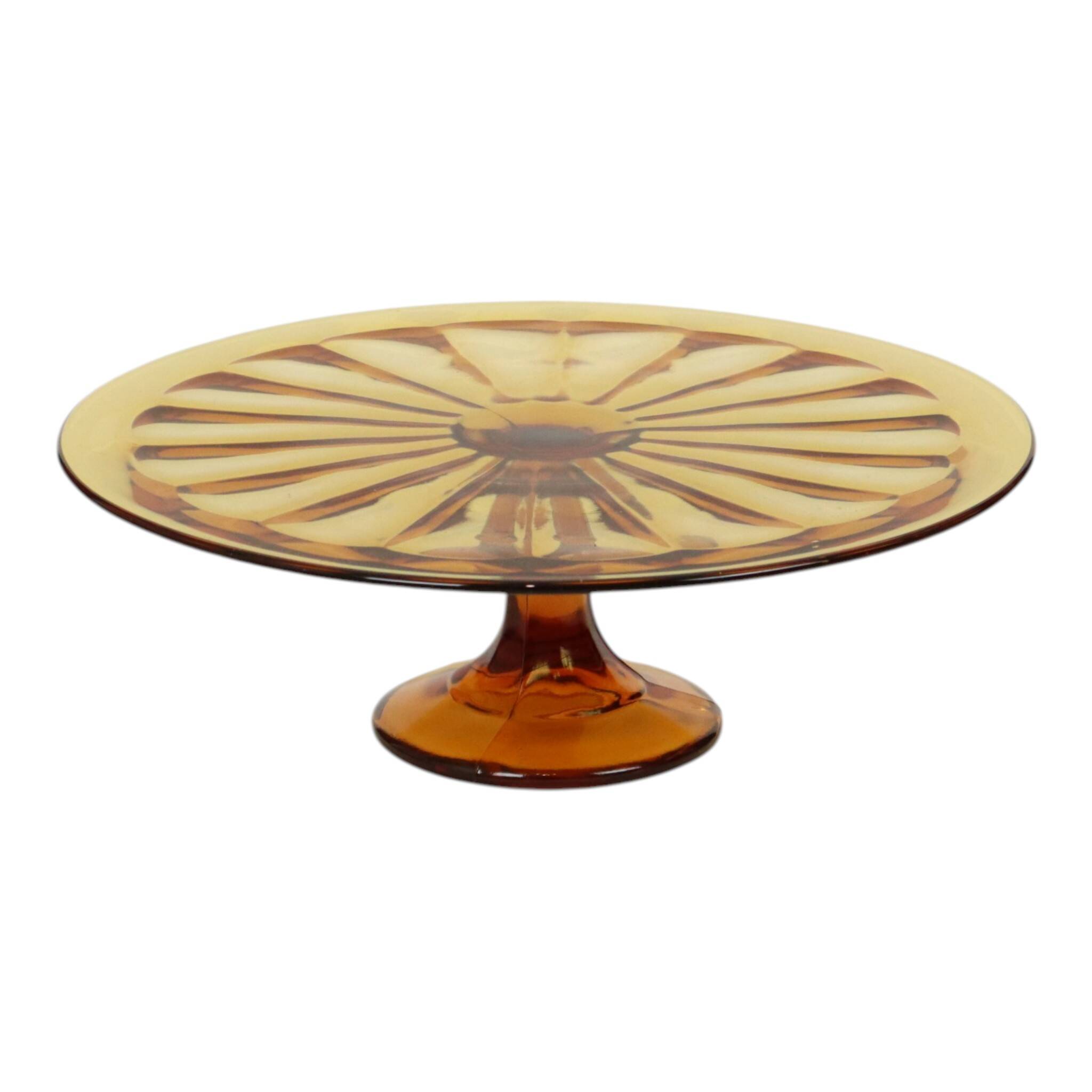 Art Deco Amber Tart Plate Dish Pastry Dish Scailmont