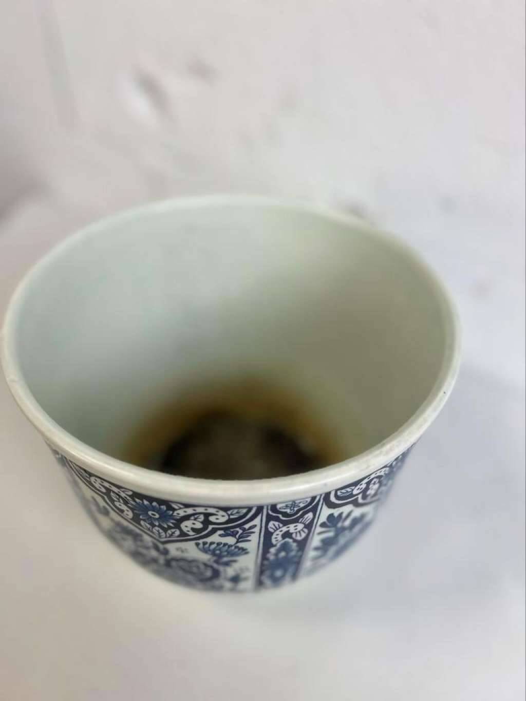 Vintage flowerpot 'delft blue'