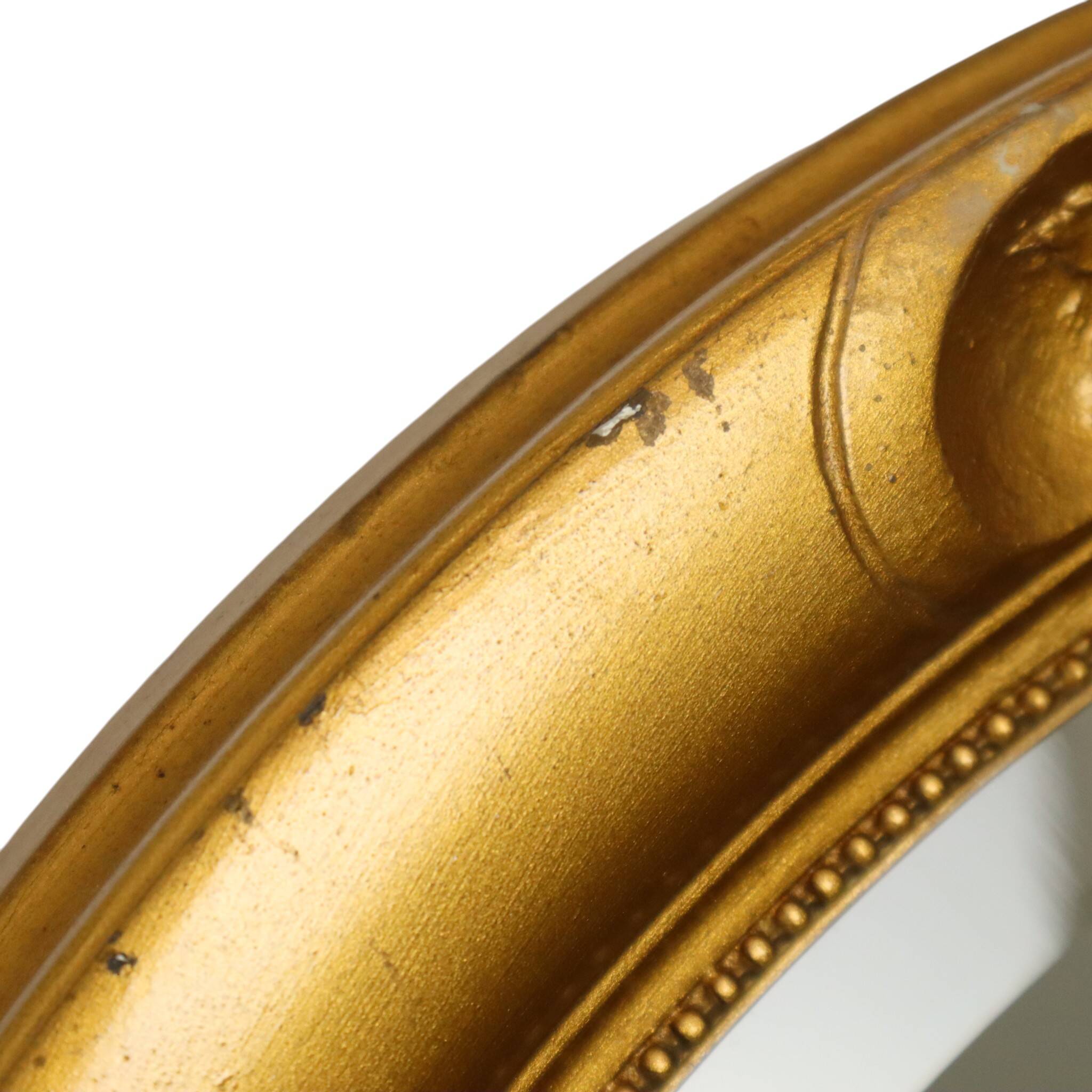 French Oval Bevelled Mirror with Rose Gold Finish 58cm