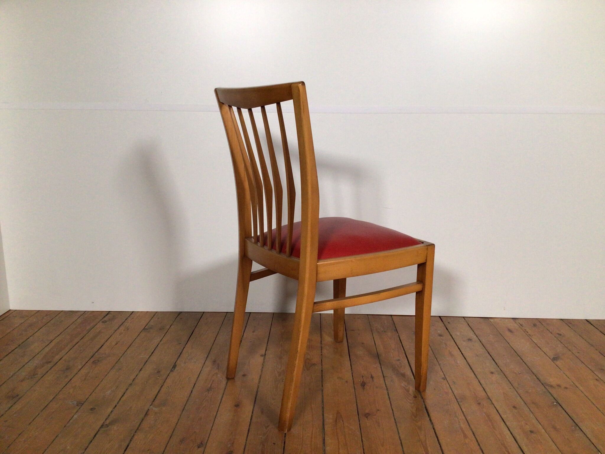 Ensemble de 6 chaises de salle à manger en bois sixties