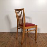 Ensemble de 6 chaises de salle à manger en bois sixties