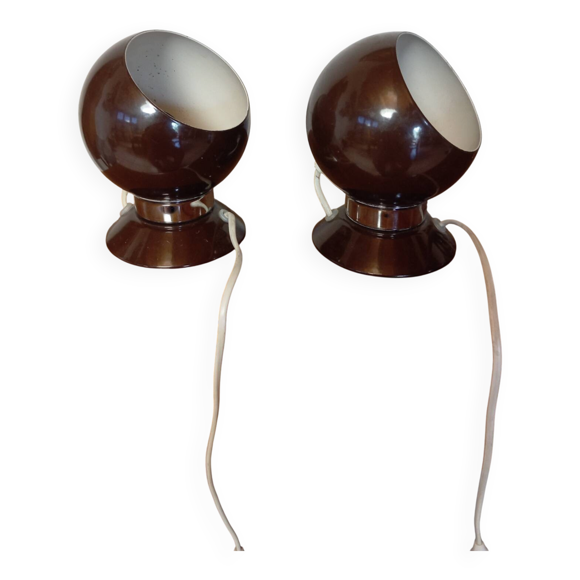 Lampes boule orientables vintage des années 70