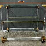 Rolling acrylic and brass serving table – 1960