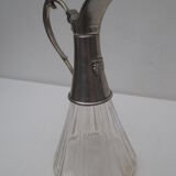old ewer/carafe in crystal and tin