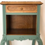 Louis XV style bedside table in celadon green