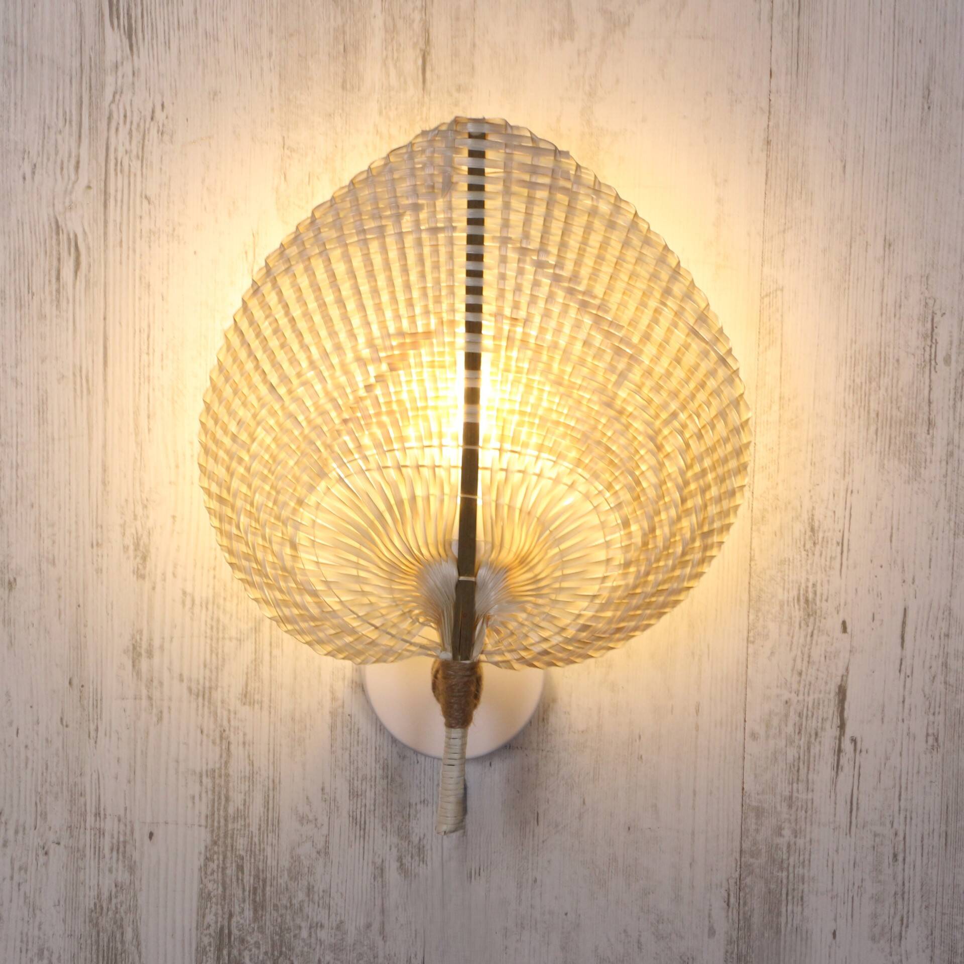 Palm Rattab Sconce Lamp, Wall Art Decor, 30x38Cm