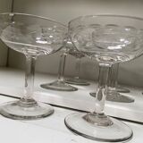 Set of 9 engraved champagne glasses