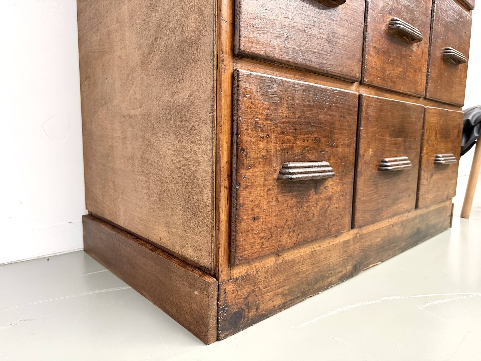 Meuble de métier ancien à 12 tiroirs, circa 1900