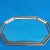 Octagonal wooden mirror from the 1980s