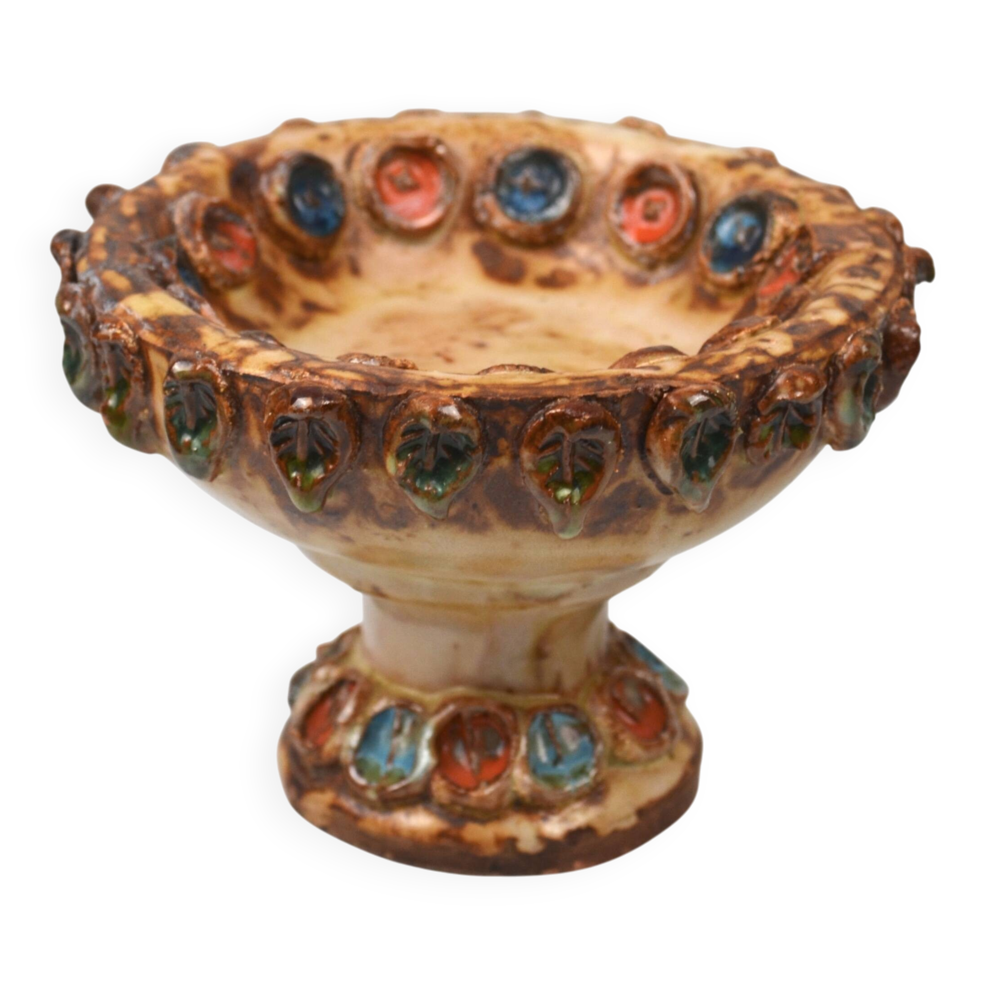 Glazed ceramic bowl, La Roue, 1960s