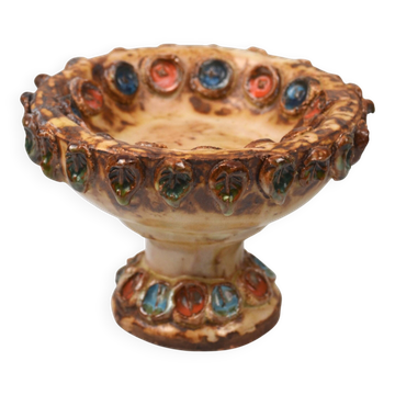 Glazed ceramic bowl, La Roue, 1960s