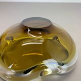 Large Murano Glass "Ochre" 1,1Kg Bowl Shell Ashtray Murano, Italy, 1970s