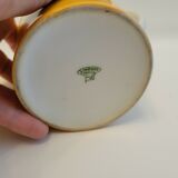 Sugar bowl and porcelain milk jar Limoges mustard yellow color