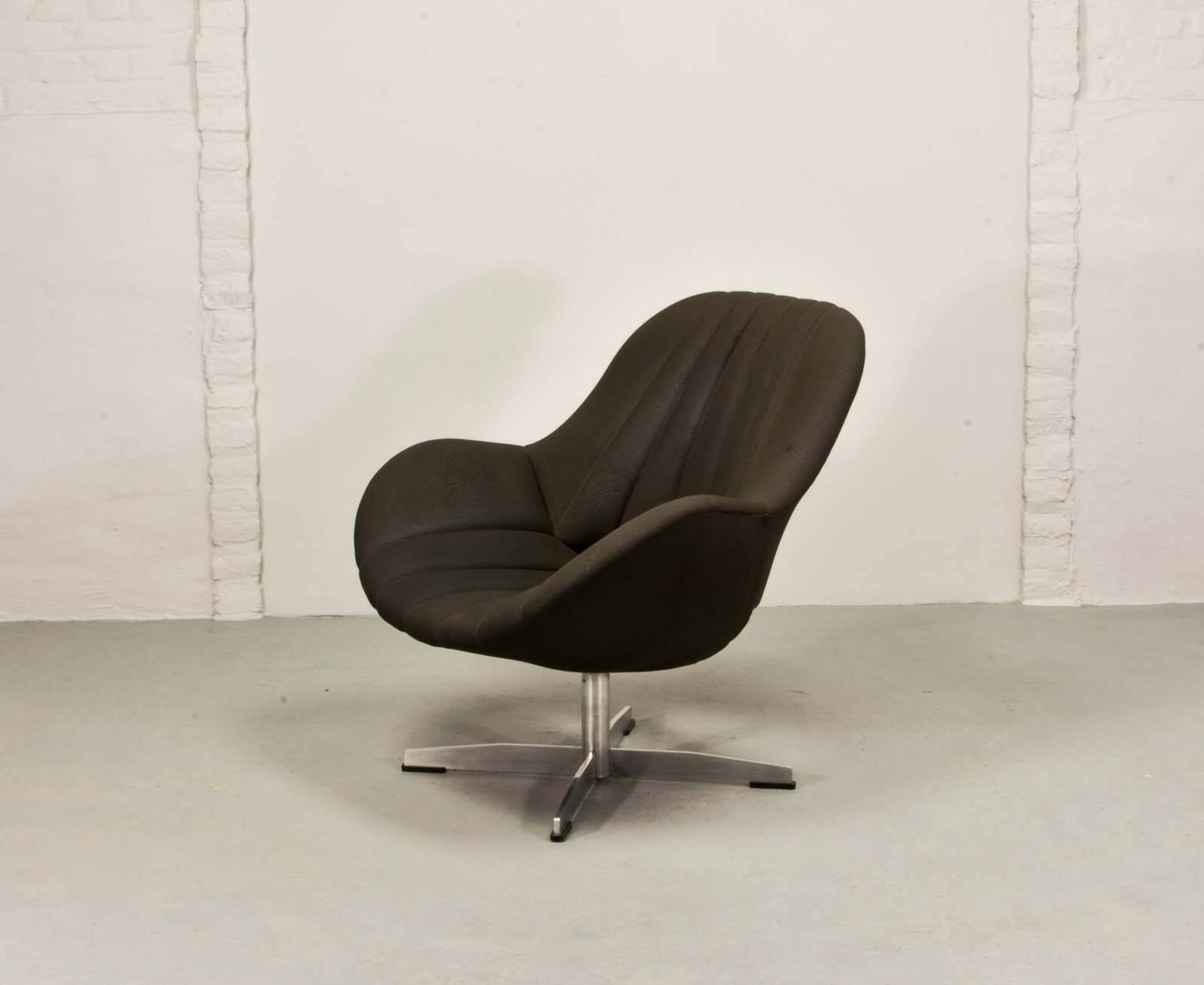 Rohé Chocolate Brown Leatherette Vintage Design Lounge Chair, 1960s