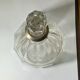 Antique crystal bottle with art deco hallmarked silver neck with facets