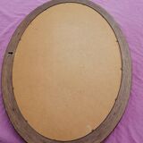 Wooden oval mirror