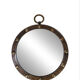 Round mirror with iron frame, vintage