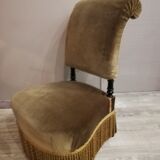 Armchair Toad velvet fringed style Napoleon III