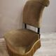 Fauteuil chauffeuse crapaud velours à franges style Napoléon III