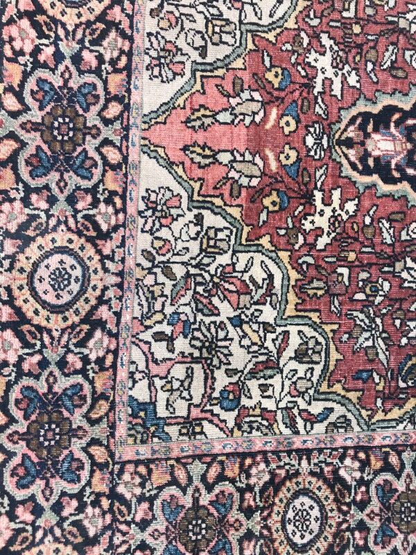 Old Persian carpet end Sarogh handmade 102 X 142 CM