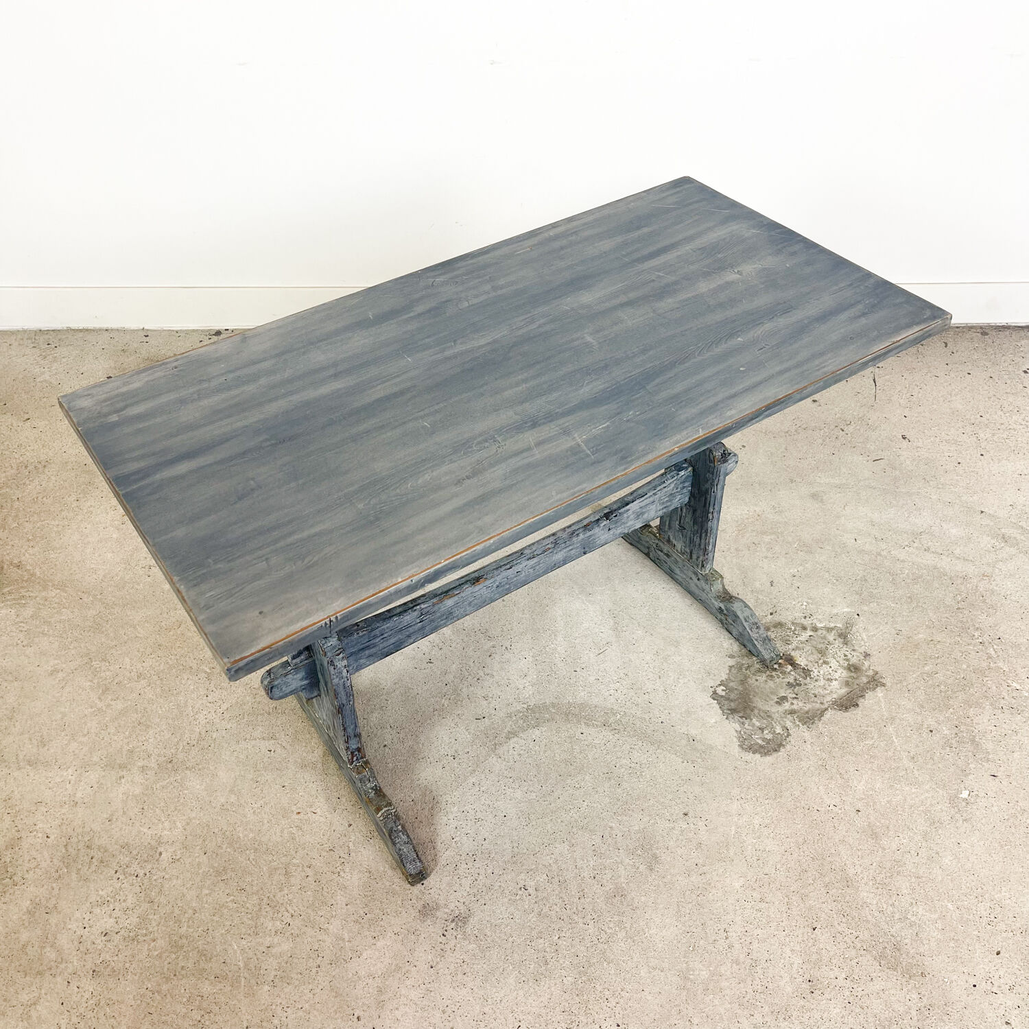 Blue painted swedish antique farmhouse table