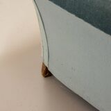 Chesterfield Duotone 2-Seat Sofa in Frosted Blue & Green Velvet 1950s