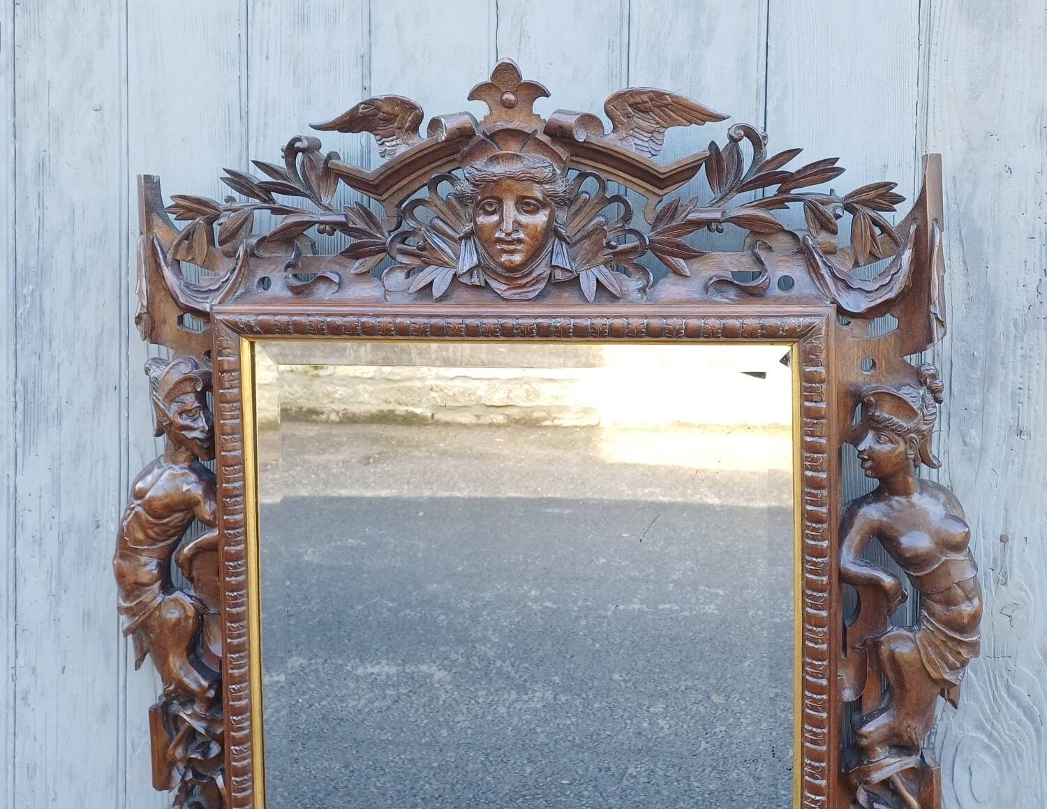 Mirror from an ancient castle, carved in Neo-Renaissance style.
