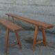 Paire de bancs de ferme 183 cm